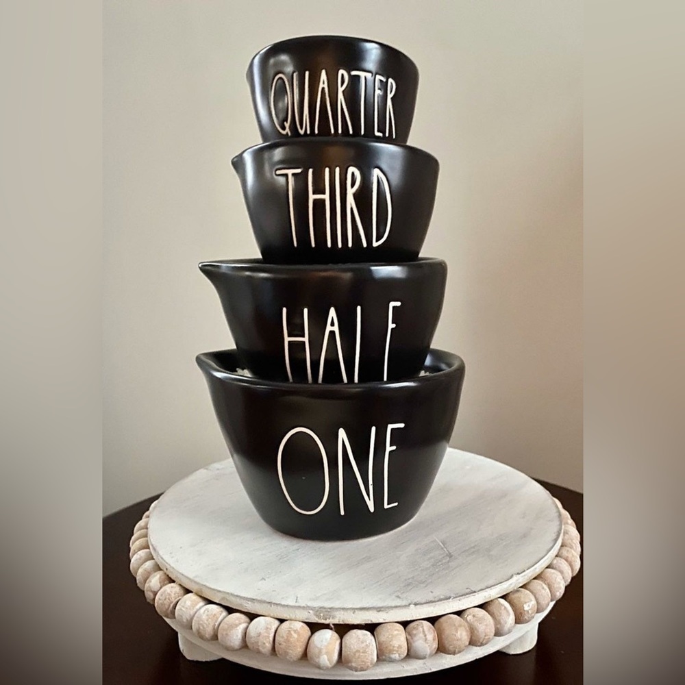 Rae Dunn OG Black Nesting Measuring Cup Set